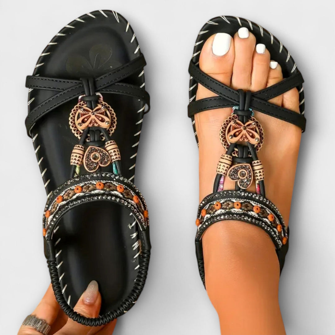 Nareli - Elastic Backstrap Sandals