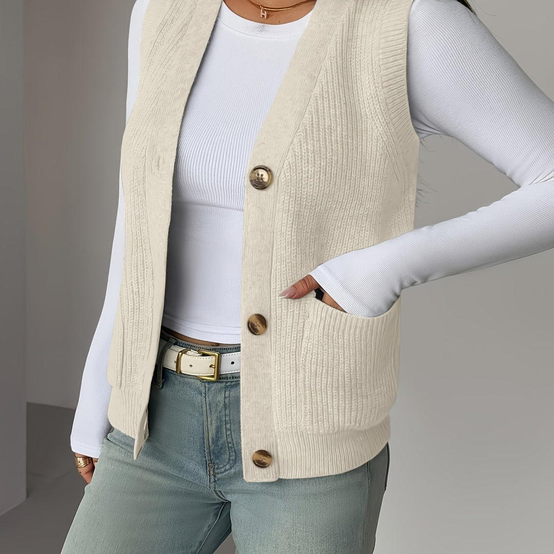 Vesara – gilet à col V en tricot