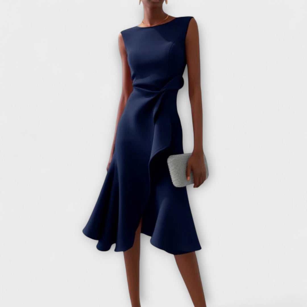 Nivara – robe avec nœud à la taille et plis