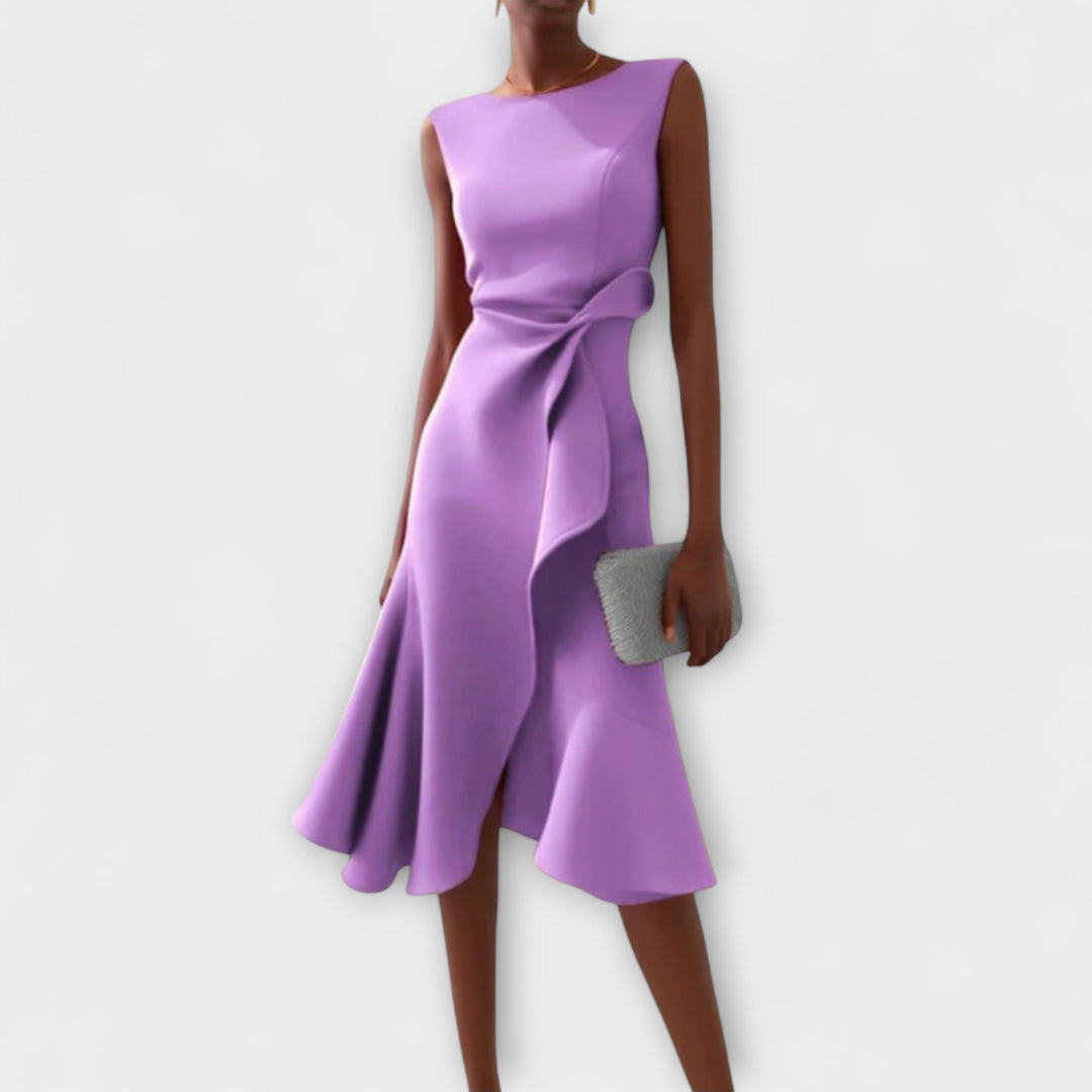 Nivara – robe avec nœud à la taille et plis