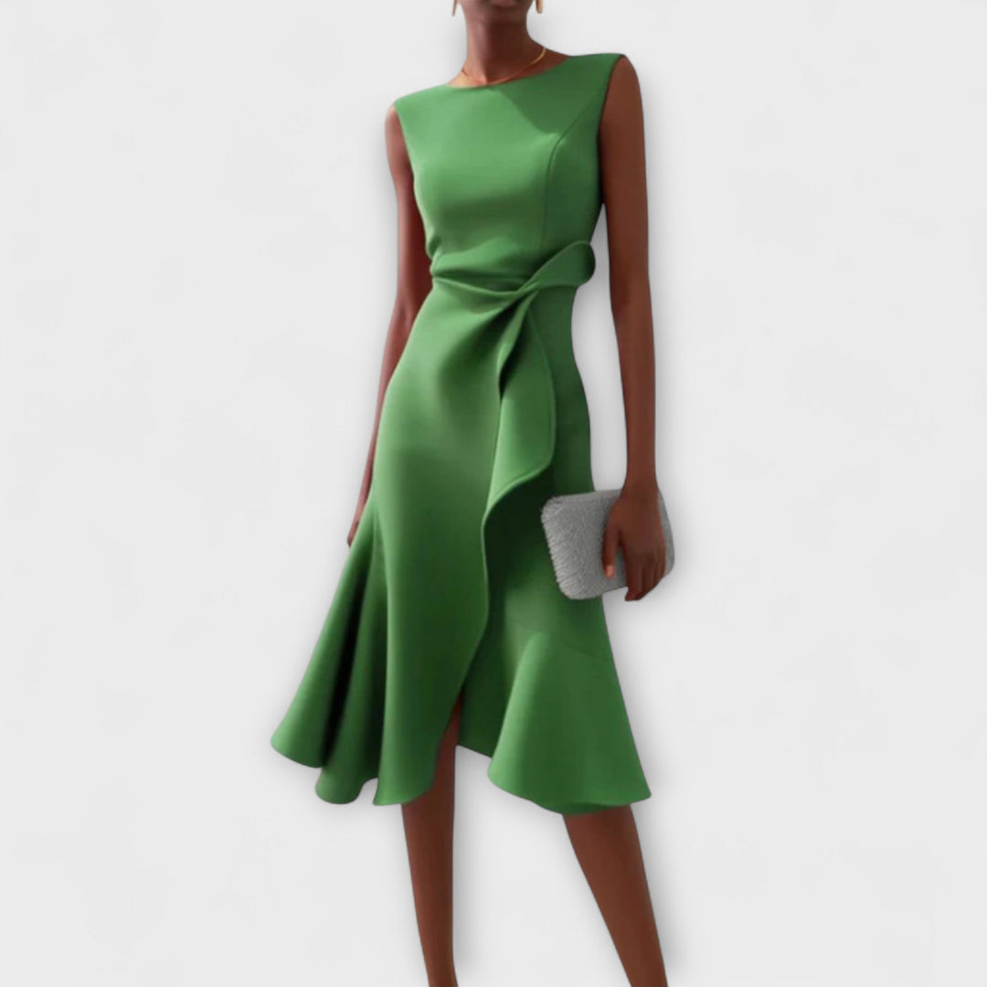 Nivara – robe avec nœud à la taille et plis
