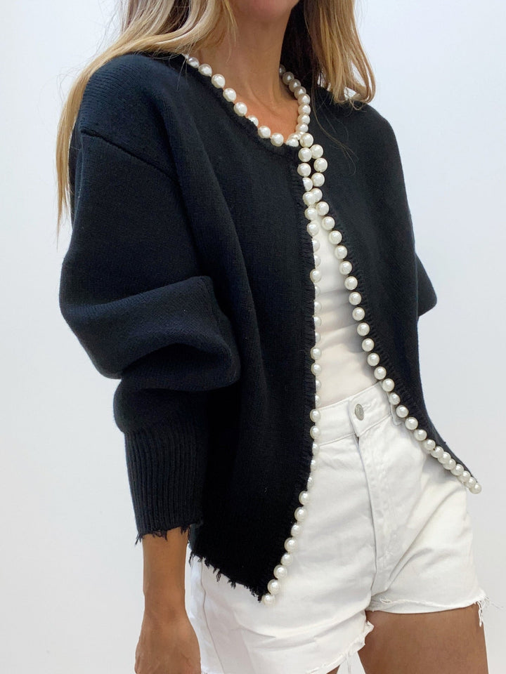 Virela – Détails en perles – maille – veste