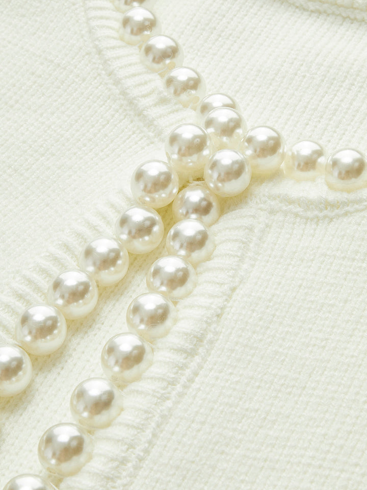Virela – Détails en perles – maille – veste