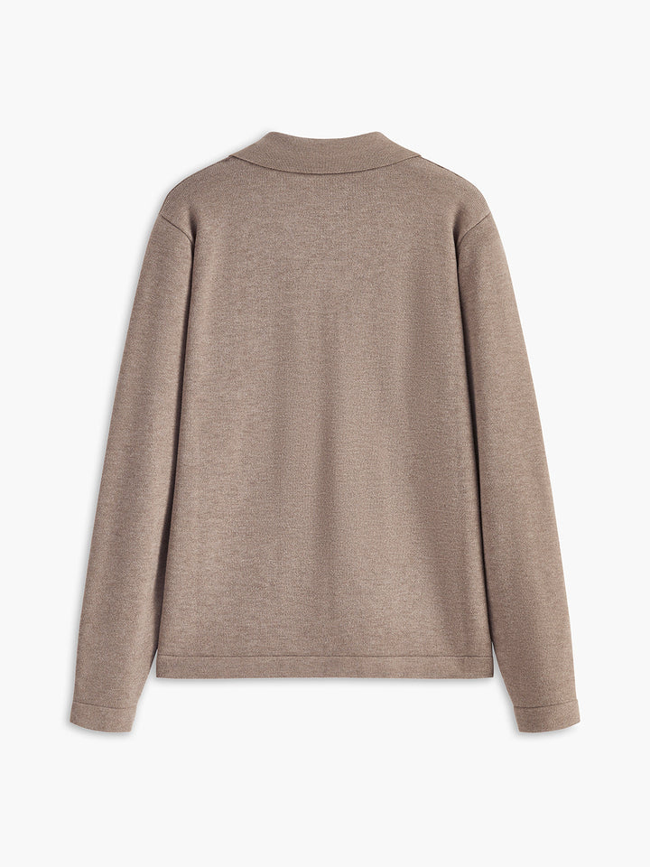 Elyra – Pull en maille fine à col polo en V