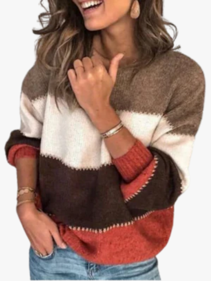 Ilyra – Pull en mohair à empiècements rayés