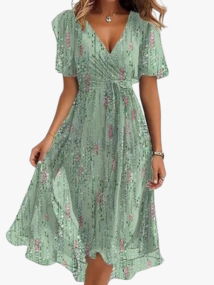 Virela – Robe tissée à découpes effet contour