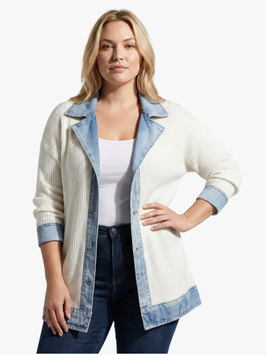 Velira – Veste en maille de coton inspirée du denim