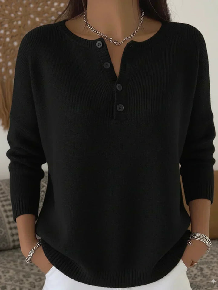Noreva – Pull en maille à patte Henley