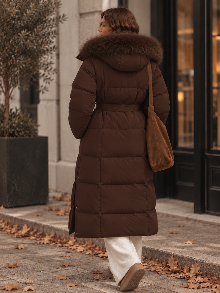 Solyne – Manteau matelassé en coton avec ceinture