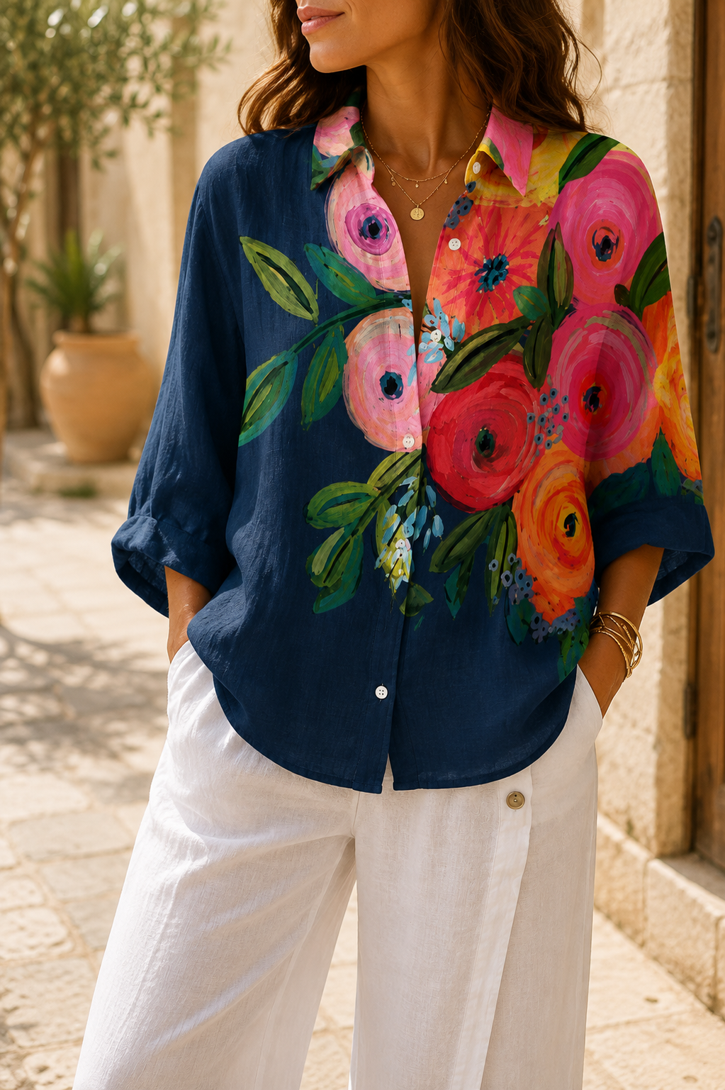Velira – Longue blouse tissée
