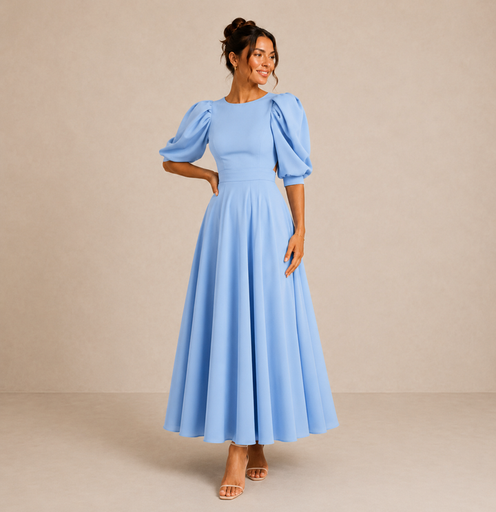Alenya – Robe midi tissée cintrée à la taille
