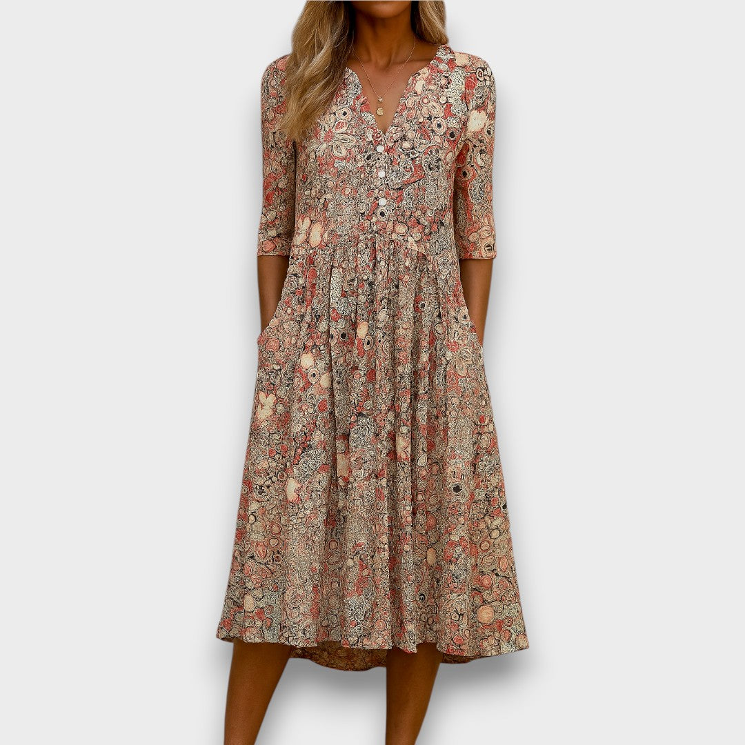Neraya – robe infroissable à col V