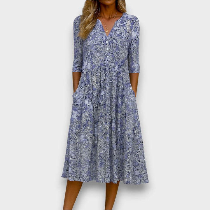 Neraya – robe infroissable à col V