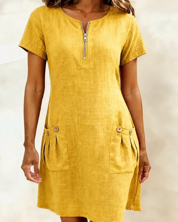 Velira – robe midi boutonnée en mélange de coton
