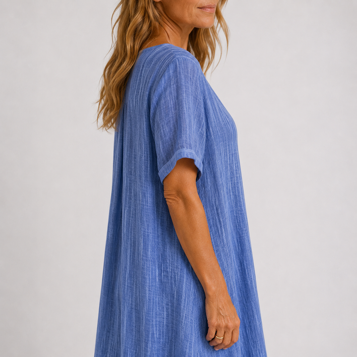 Noreli – Robe à col en V en tissu léger