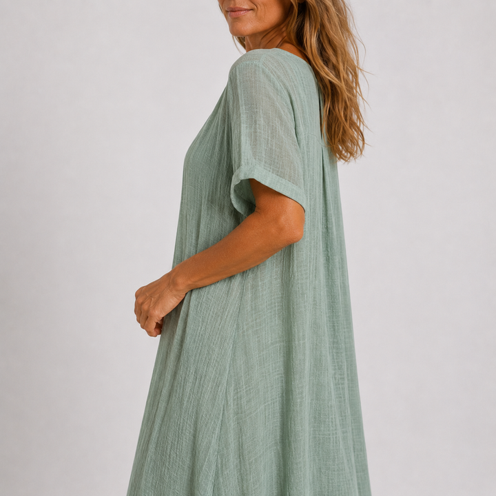 Noreli – Robe à col en V en tissu léger