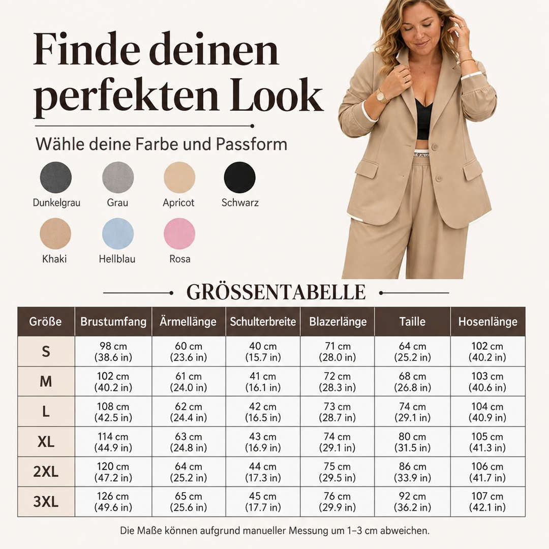 Reniva – Ensemble blazer et pantalon à jambes larges