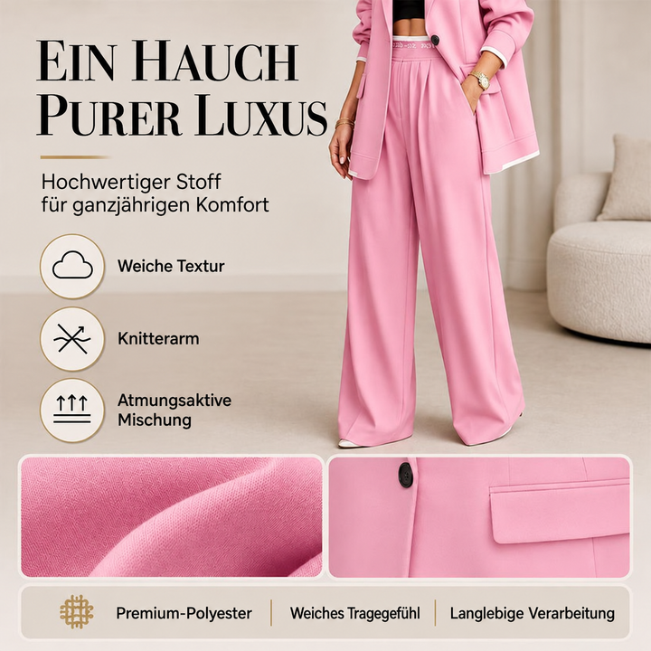 Reniva – Ensemble blazer et pantalon à jambes larges