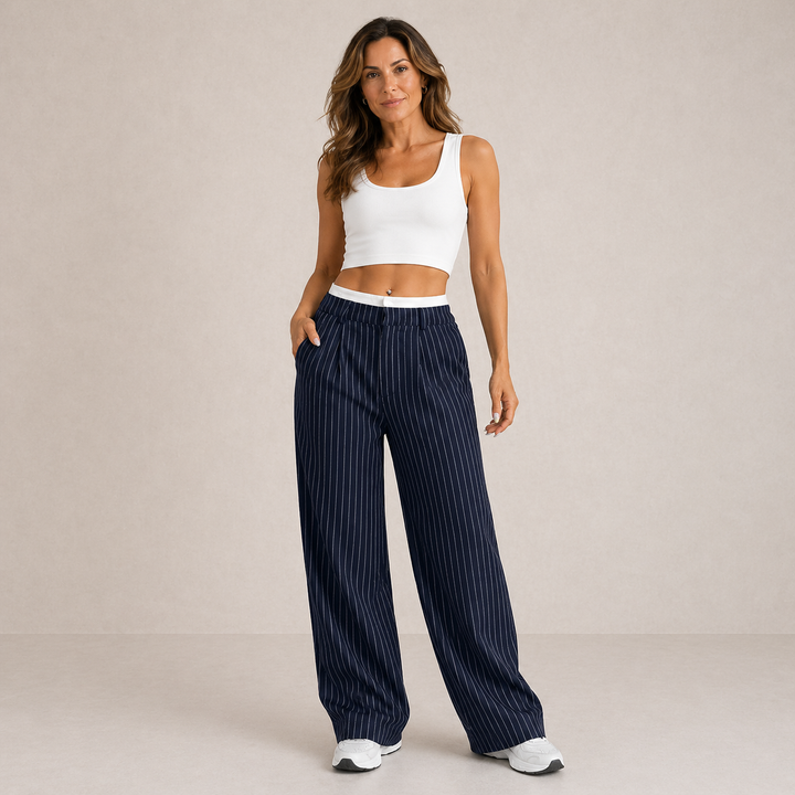 Anevia – pantalon à pinces taille haute
