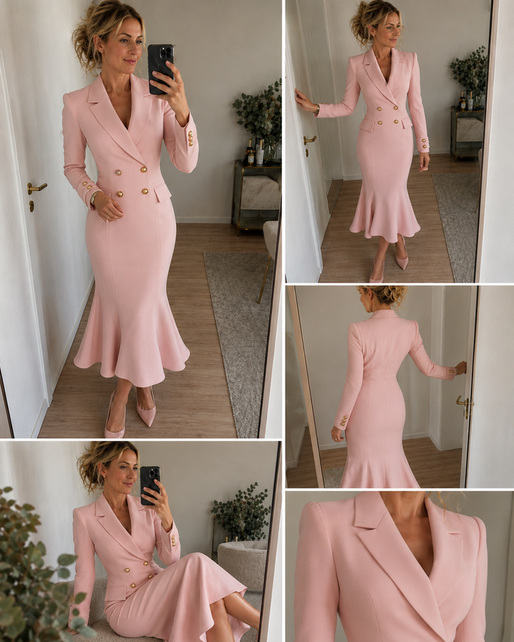 Mirevi – Robe midi en jersey à coupe trapèze