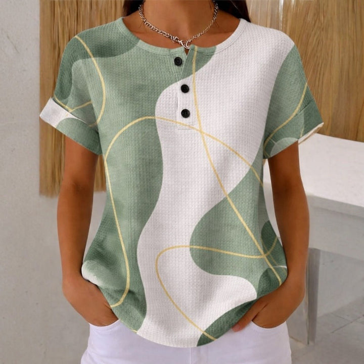 Tivara – Blouse en mélange de coton à blocs de couleur