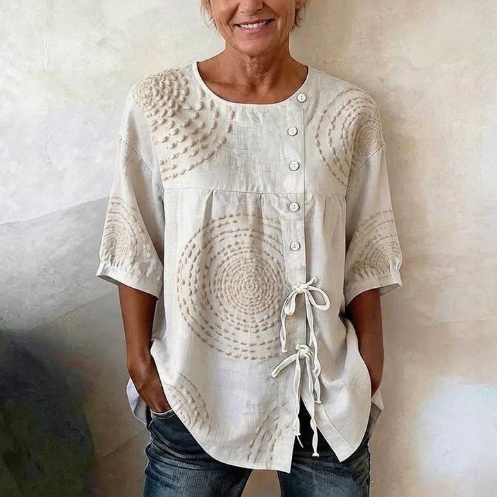 Rilena – Blouse à lacets en mélange de coton