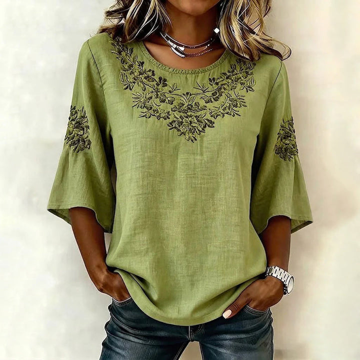 Oressa – pull manches trois-quarts en mélange de coton