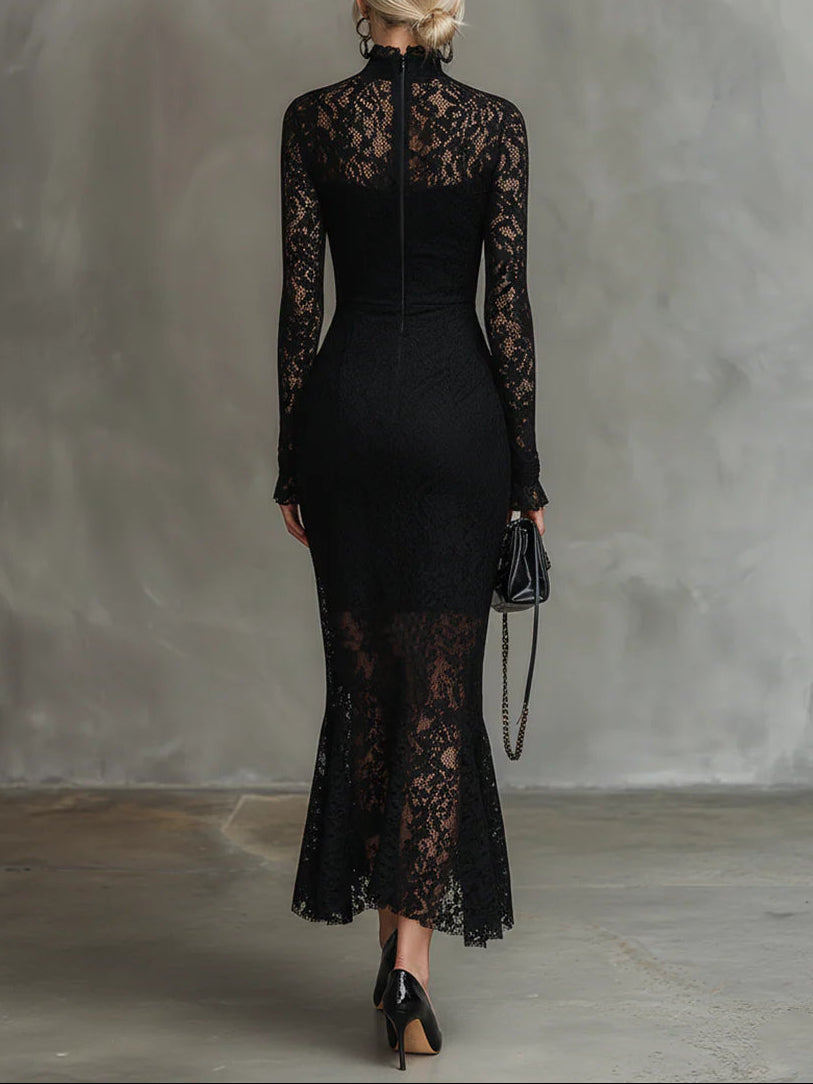 Kelira – ourlet en queue de poisson en dentelle, robe maxi