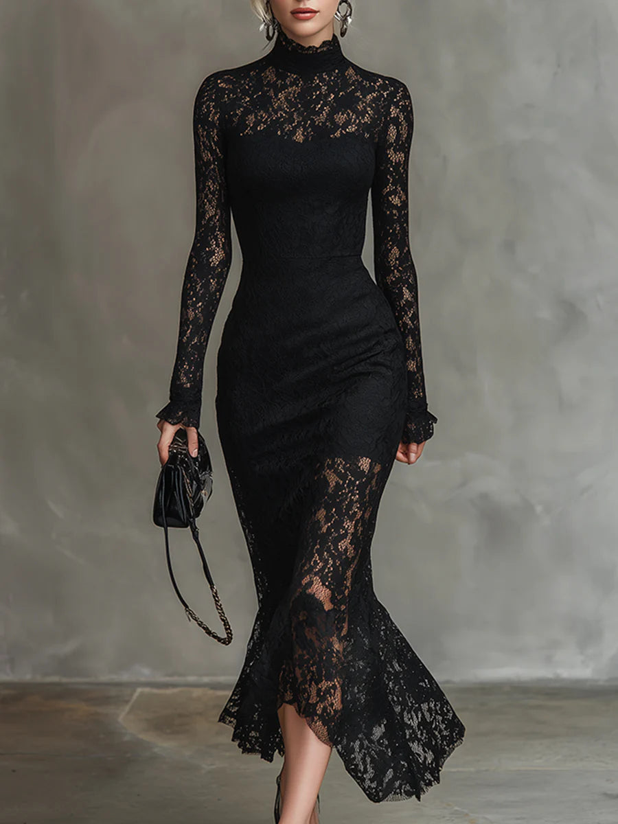 Kelira – ourlet en queue de poisson en dentelle, robe maxi
