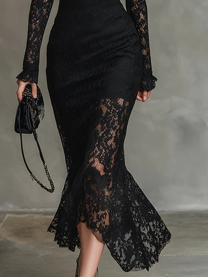 Kelira – ourlet en queue de poisson en dentelle, robe maxi