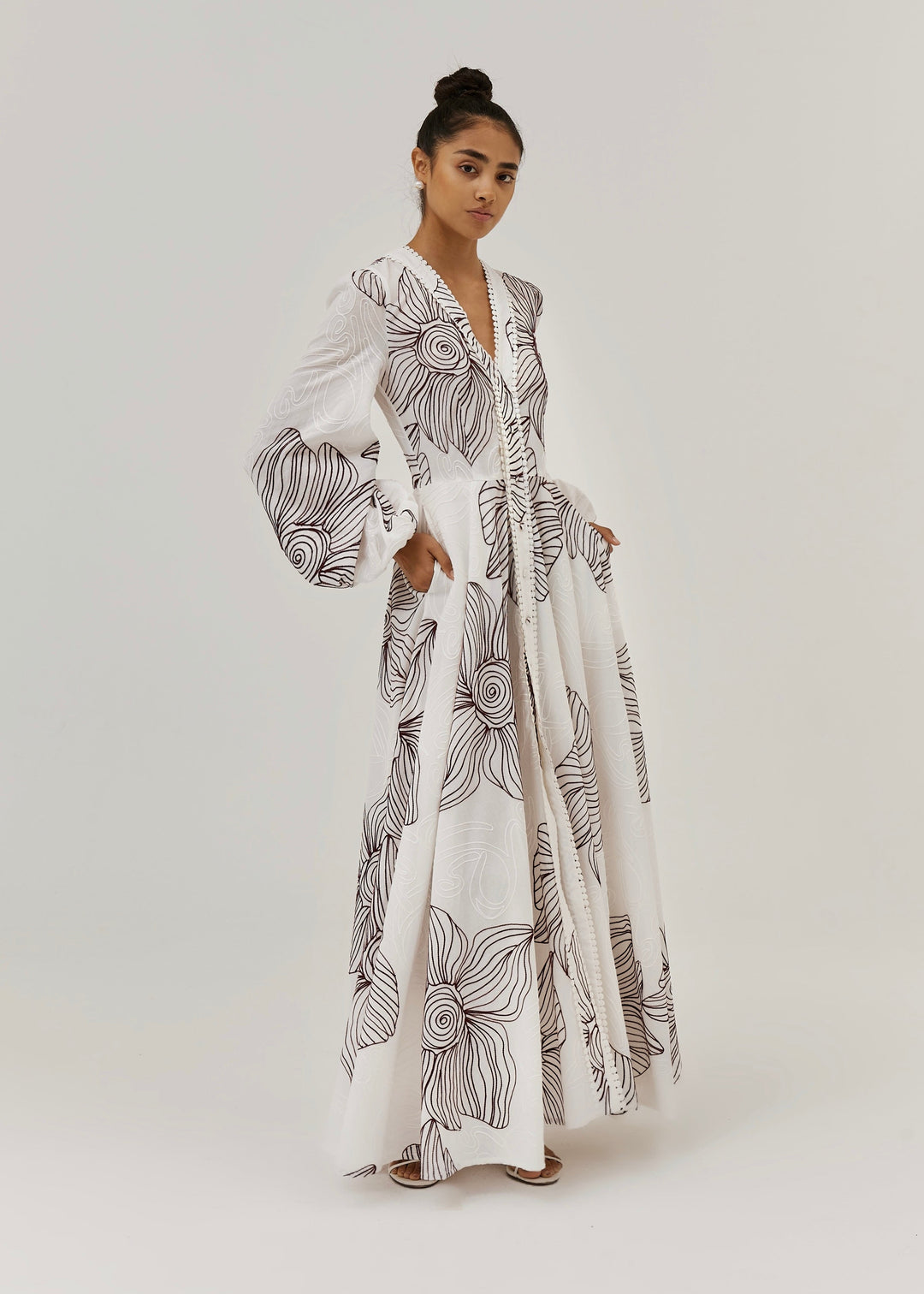 Sivora – robe maxi en coton brodé