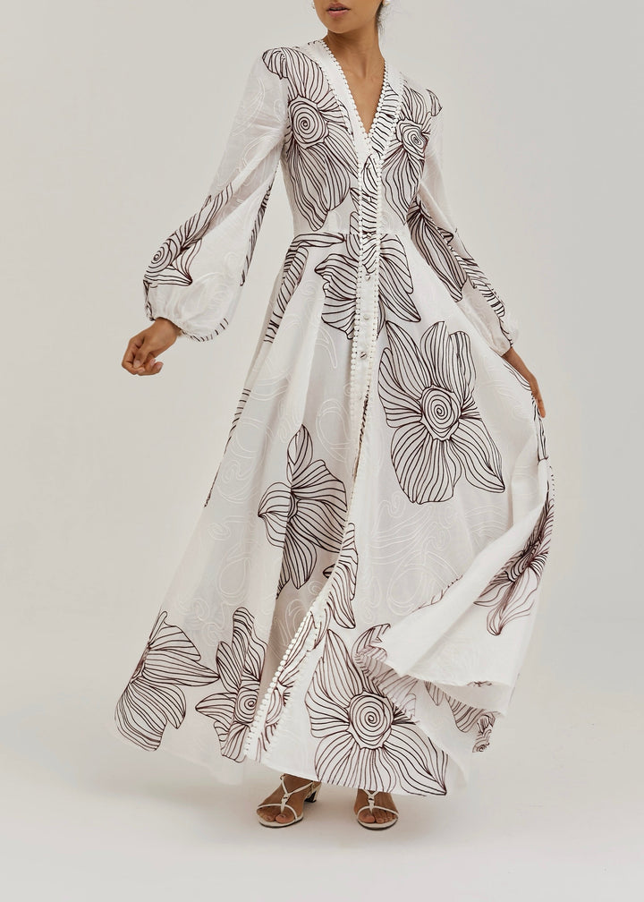 Sivora – robe maxi en coton brodé