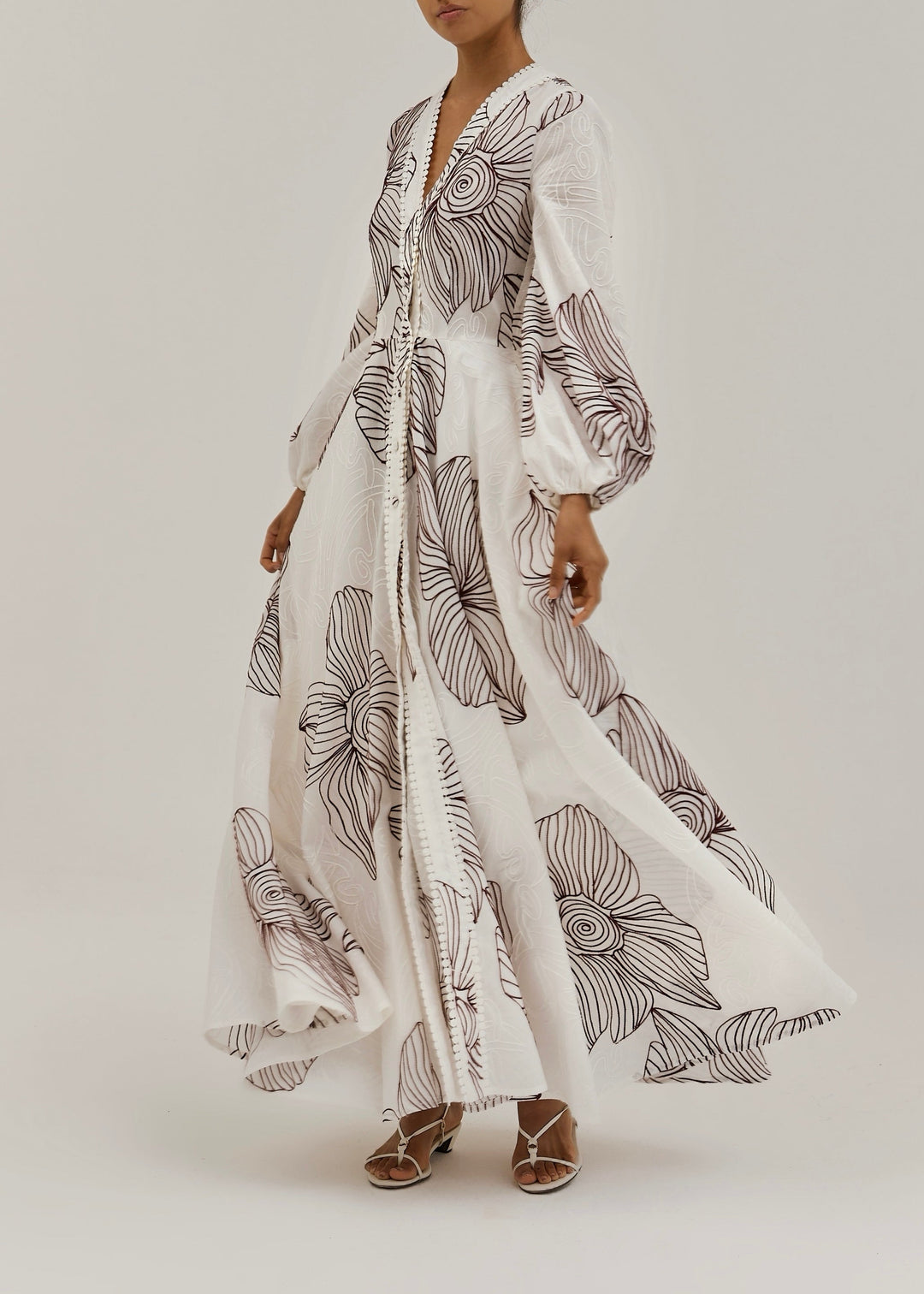 Sivora – robe maxi en coton brodé