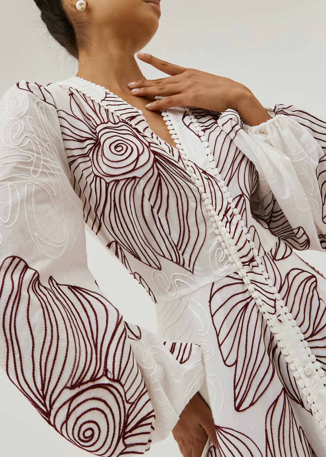 Sivora – robe maxi en coton brodé