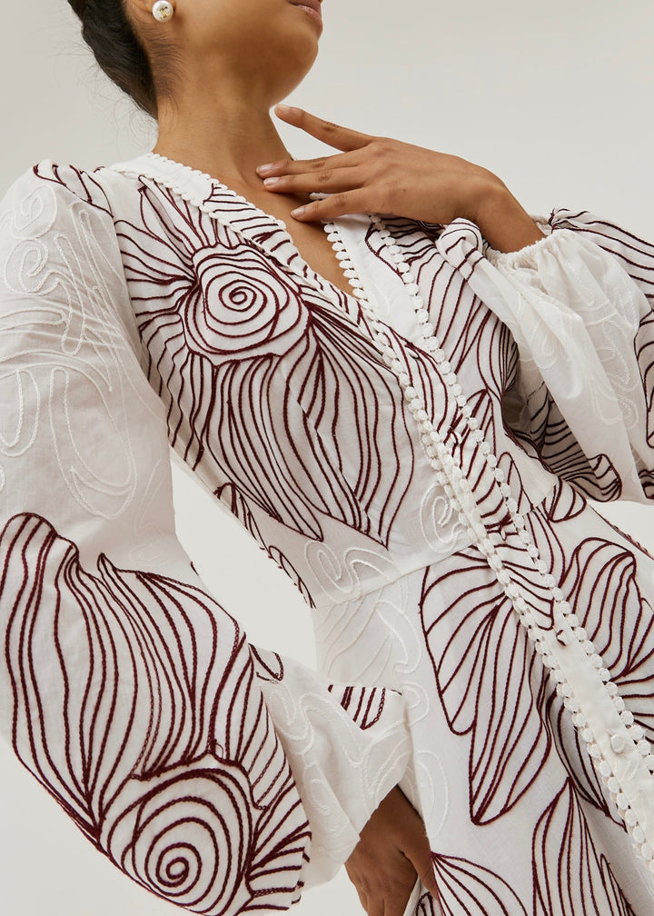 Sivora – robe maxi en coton brodé