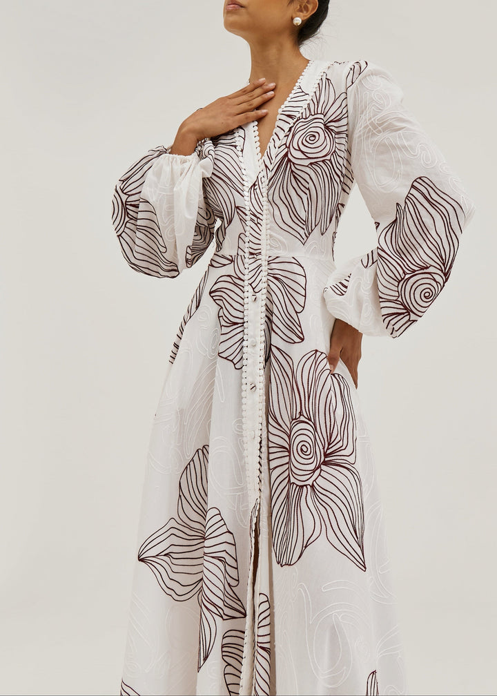 Sivora – robe maxi en coton brodé