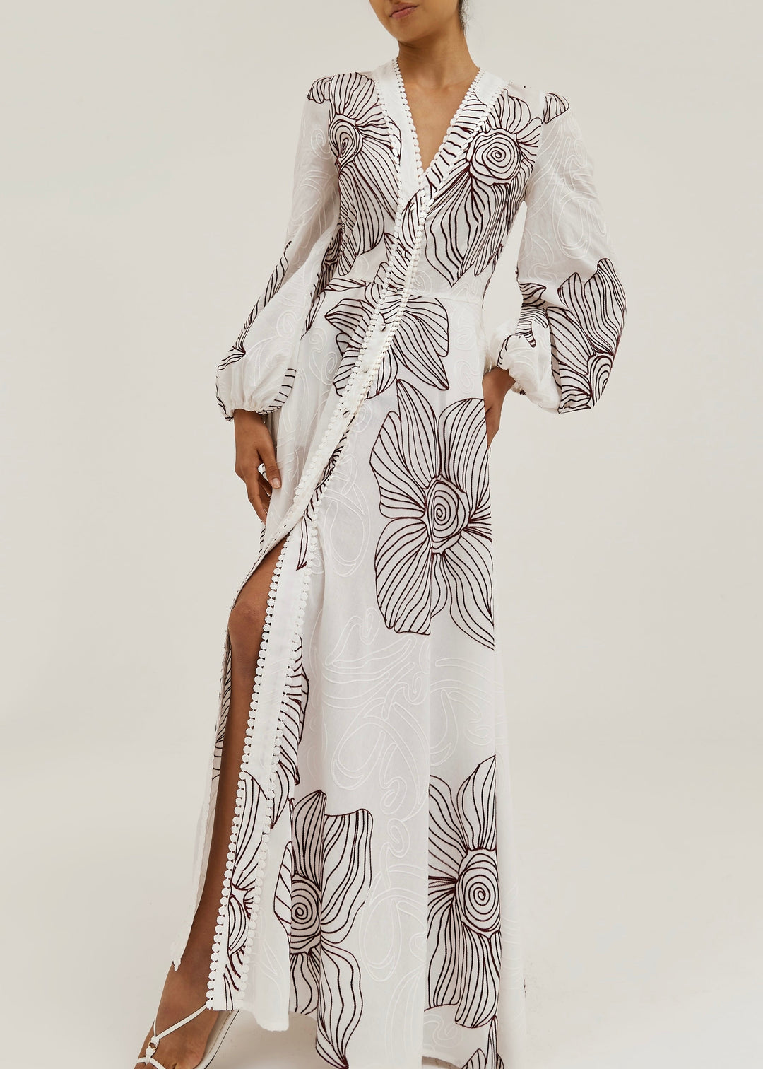 Sivora – robe maxi en coton brodé