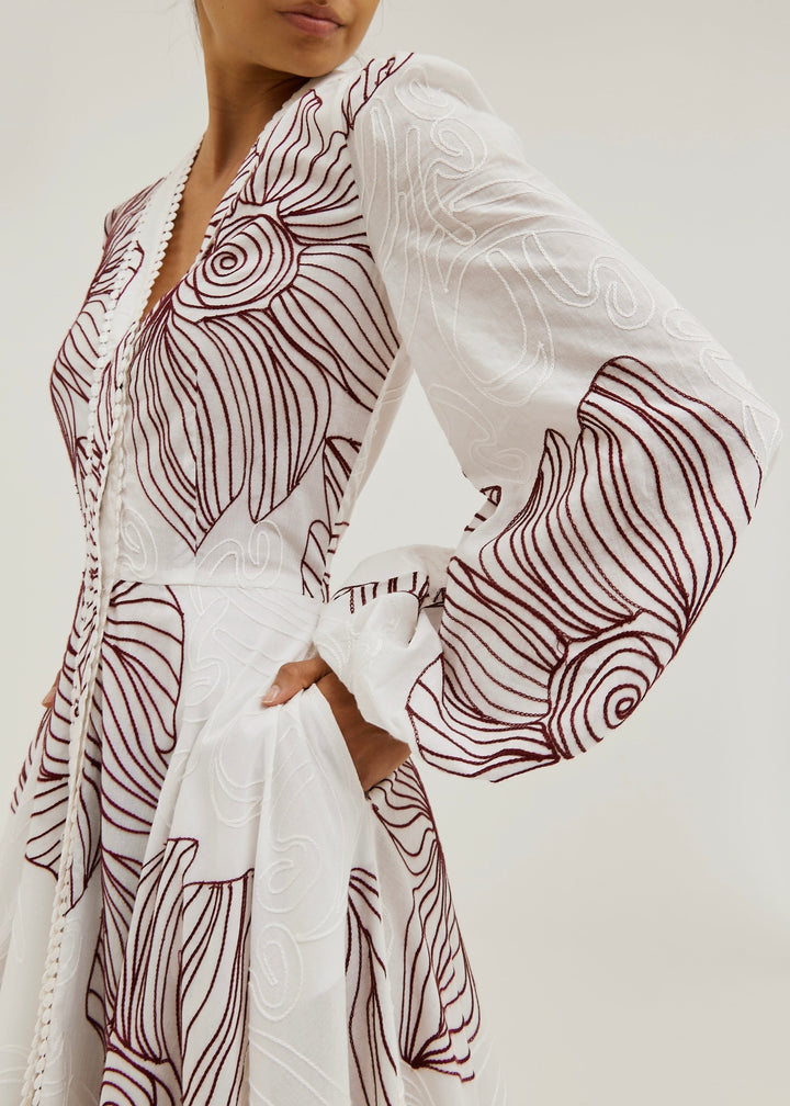 Sivora – robe maxi en coton brodé