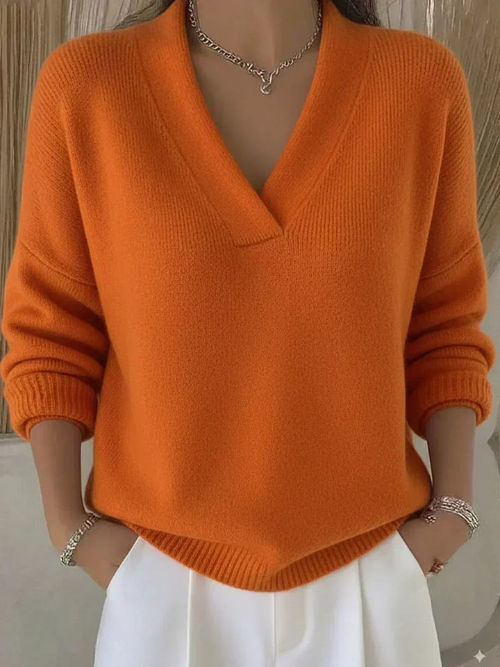 Vesara – Col en V profond, maille fine, pull