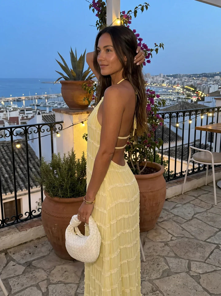 Ivessa – Robe à volants en mélange de coton