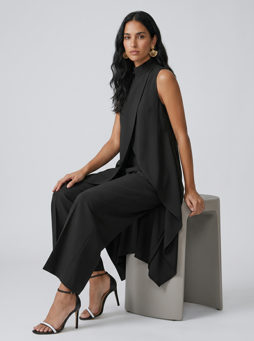 Arlise – coupe asymétrique en tissu tissé, ensemble