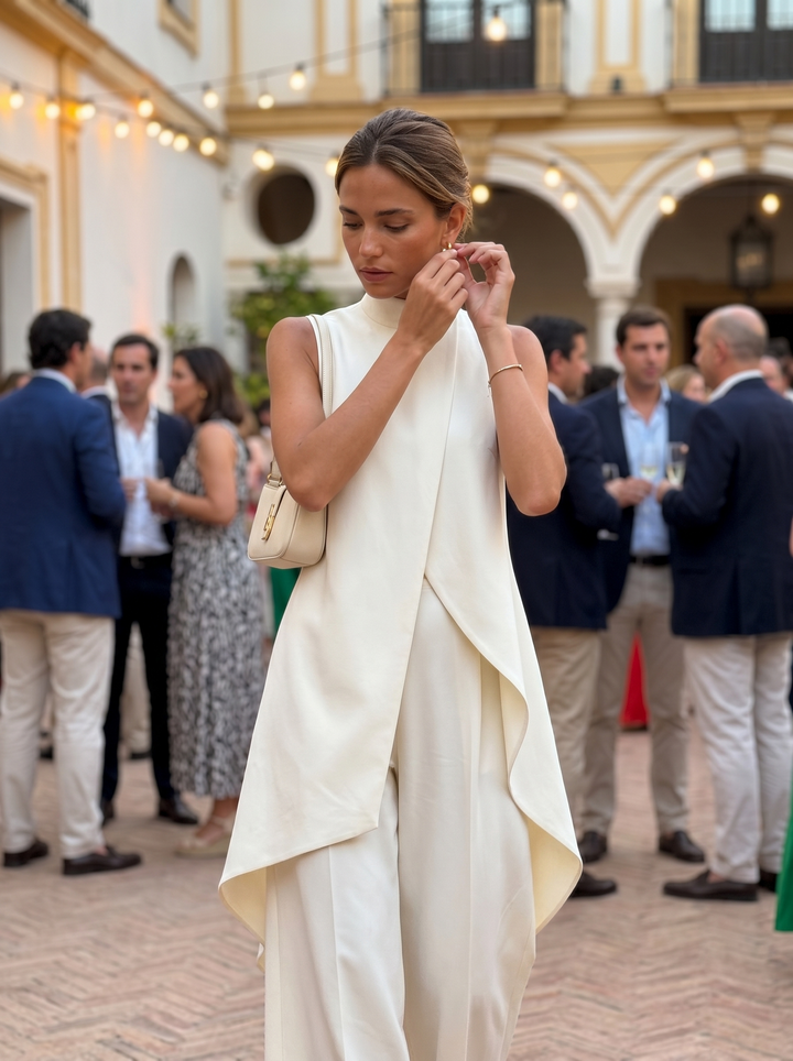 Arlise – coupe asymétrique en tissu tissé, ensemble