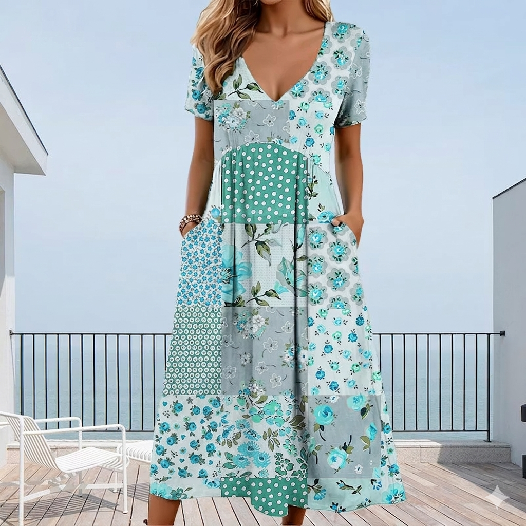 Calira – Robe fleurie à décolleté en V