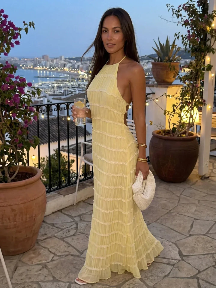 Ivessa – Robe à volants en mélange de coton