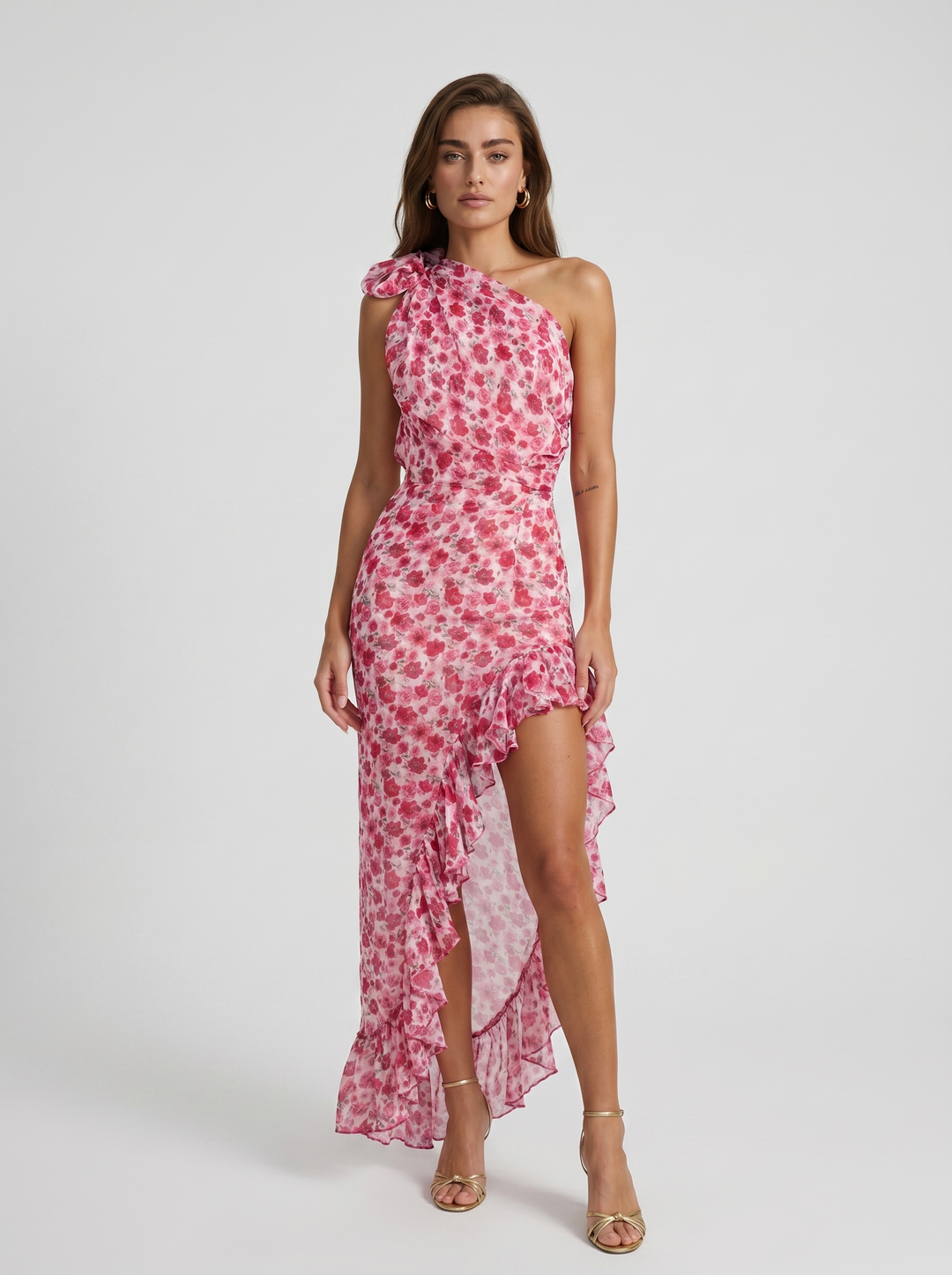 Liniva – Robe à une épaule en mousseline