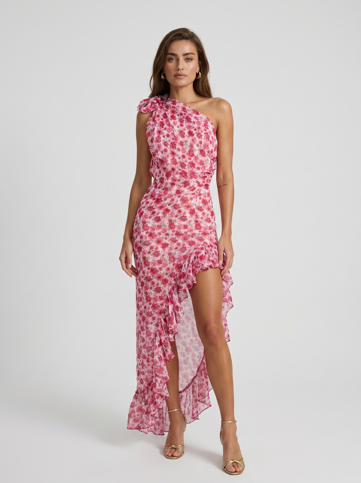 Liniva – Robe à une épaule en mousseline
