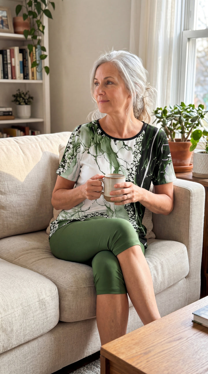 Anvina – ensemble en coton mélangé à imprimé géométrique