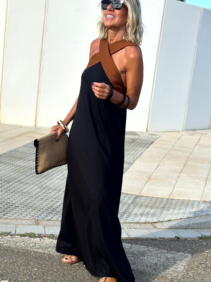 Seriva – robe tissée à encolure croisée