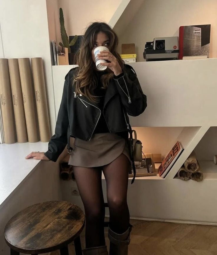 Avenya – Jupe-short portefeuille tissée