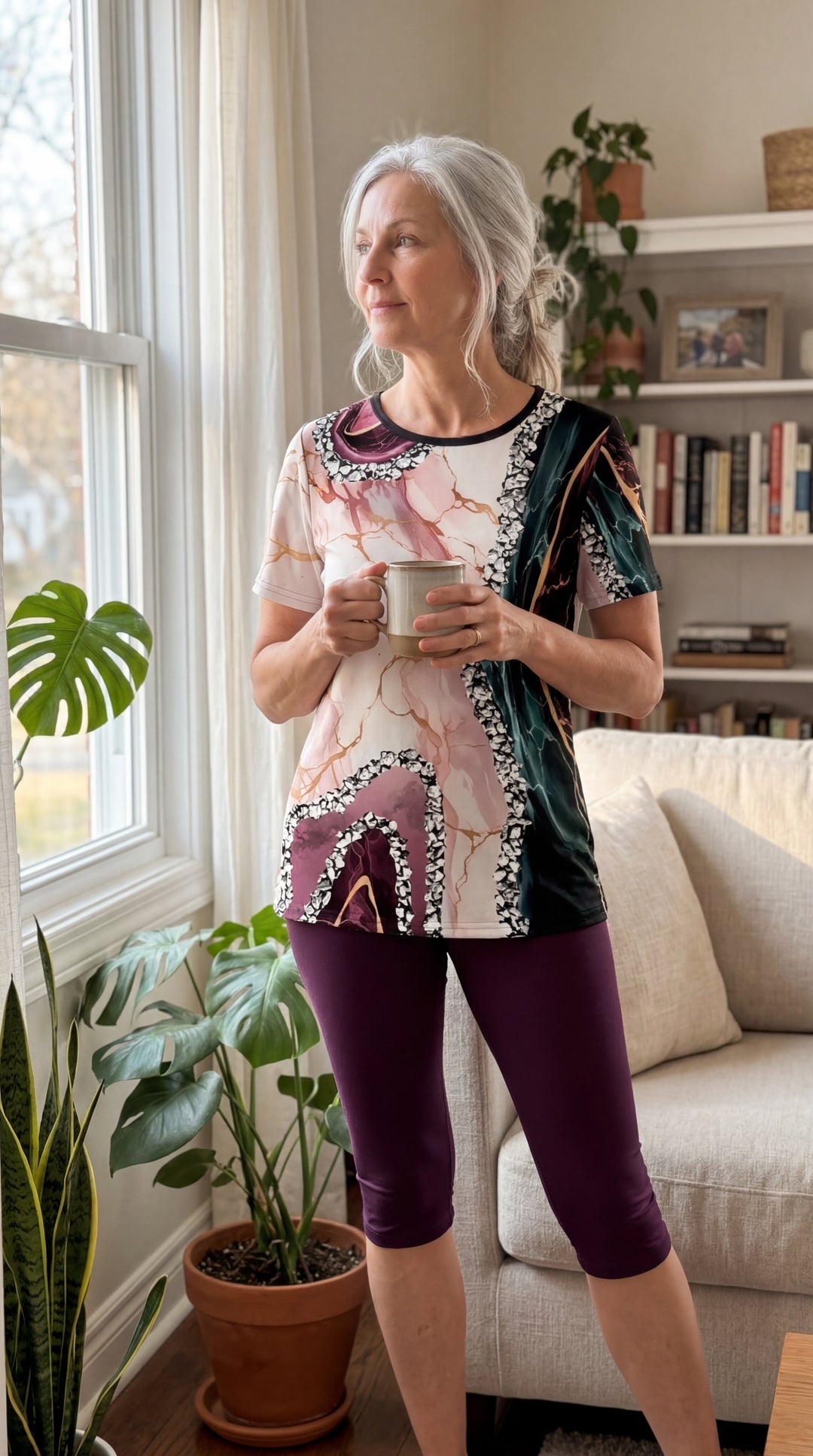 Anvina – ensemble en coton mélangé à imprimé géométrique